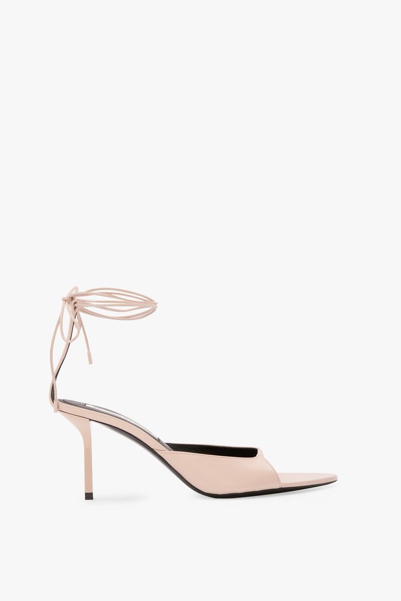 Victoria Beckham Eliza Stiletto Sandal 75 In Pale Rose Leather - Womens
