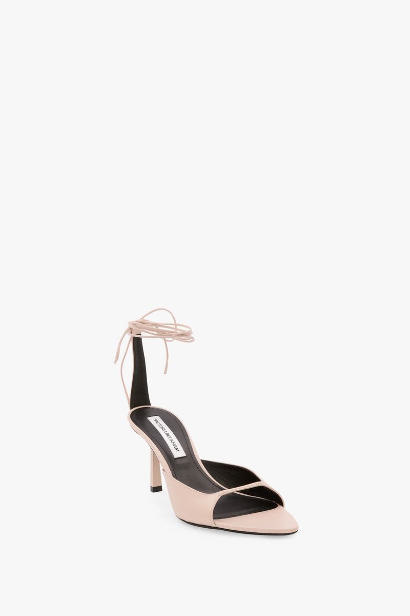 Victoria Beckham Eliza Stiletto Sandal 75 In Pale Rose Leather - Womens