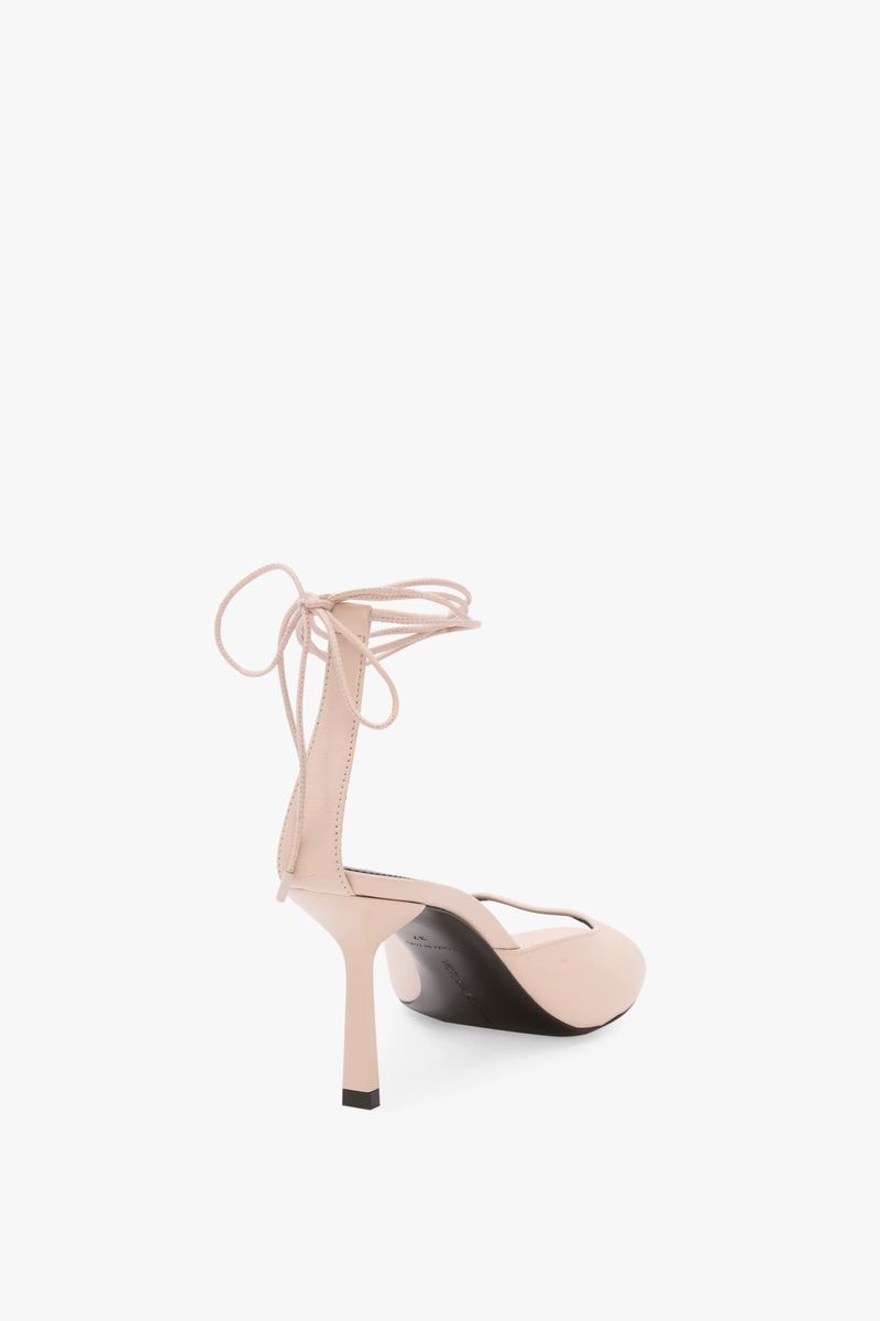 Victoria Beckham Eliza Stiletto Sandal 75 In Pale Rose Leather - Womens