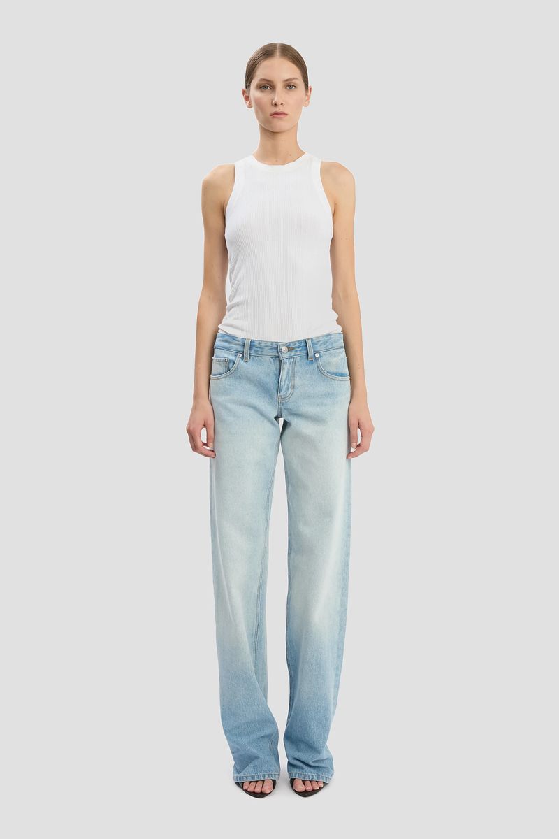 Relaxte Straight Leg Jeans mit niedrigem Bund