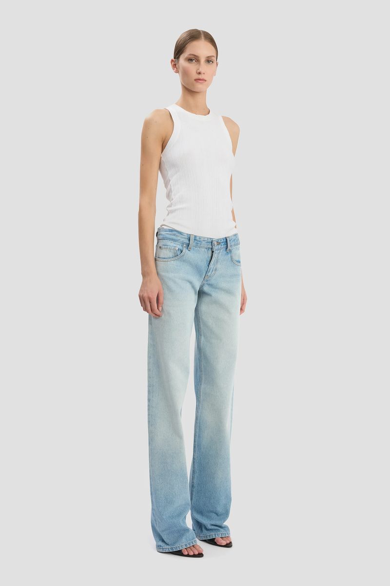 Relaxte Straight Leg Jeans mit niedrigem Bund