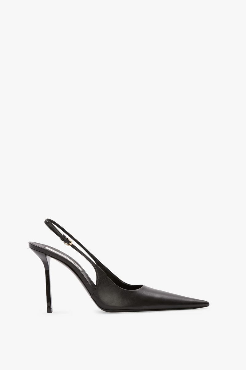 Elegante Schwarze Stiletto Slingback Pumps