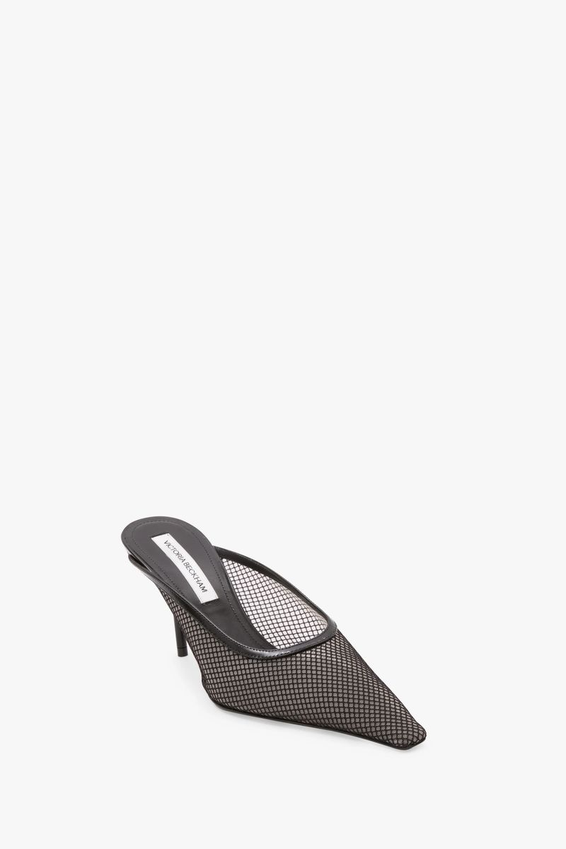 Elegante Mesh Stiletto Mules mit spitzer Zehenpartie
