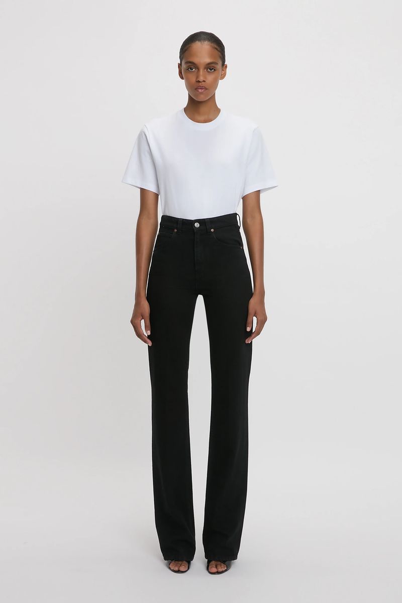 Hochtaillierte Jeans mit geradem Bein
