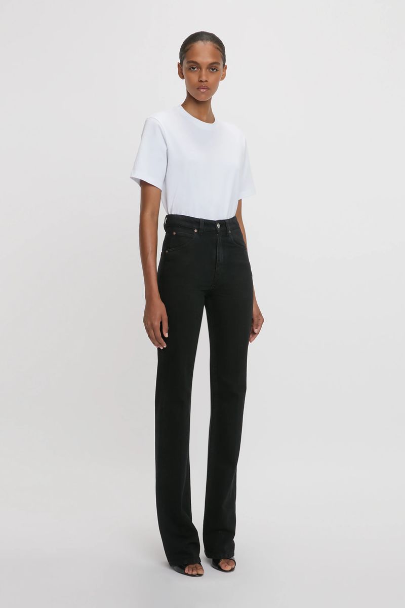 Hochtaillierte Jeans mit geradem Bein