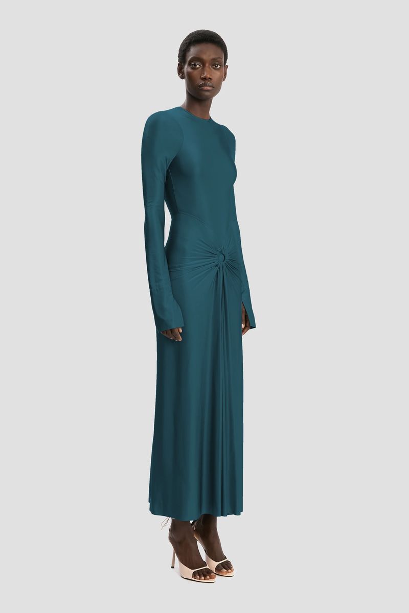 Elegantes Jersey-Midikleid mit Knoten