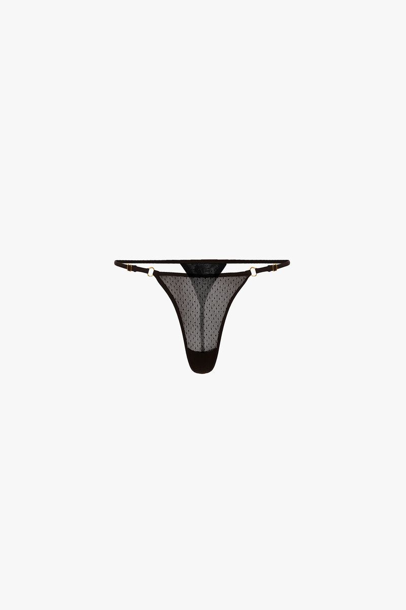 Netz-Tanga mit Pailletten-Details