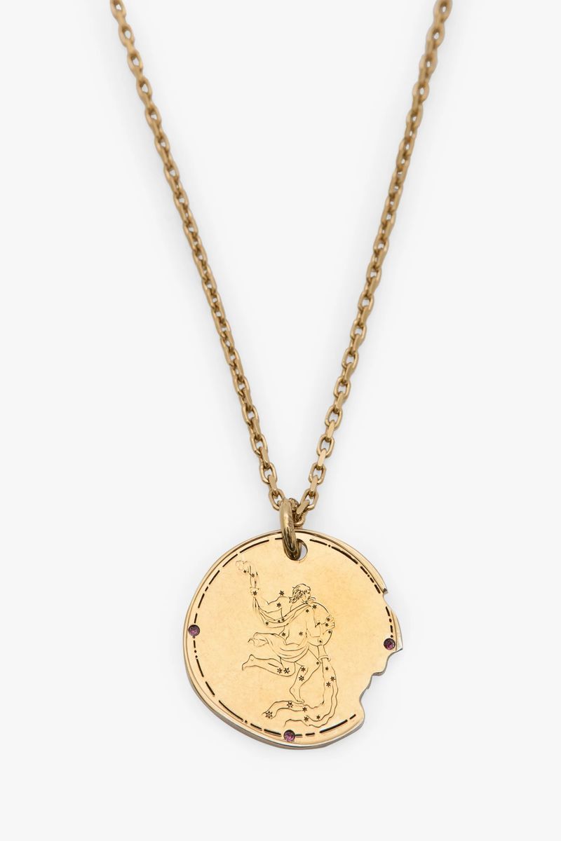 Goldene Aquarius Zodiac Anhänger Halskette