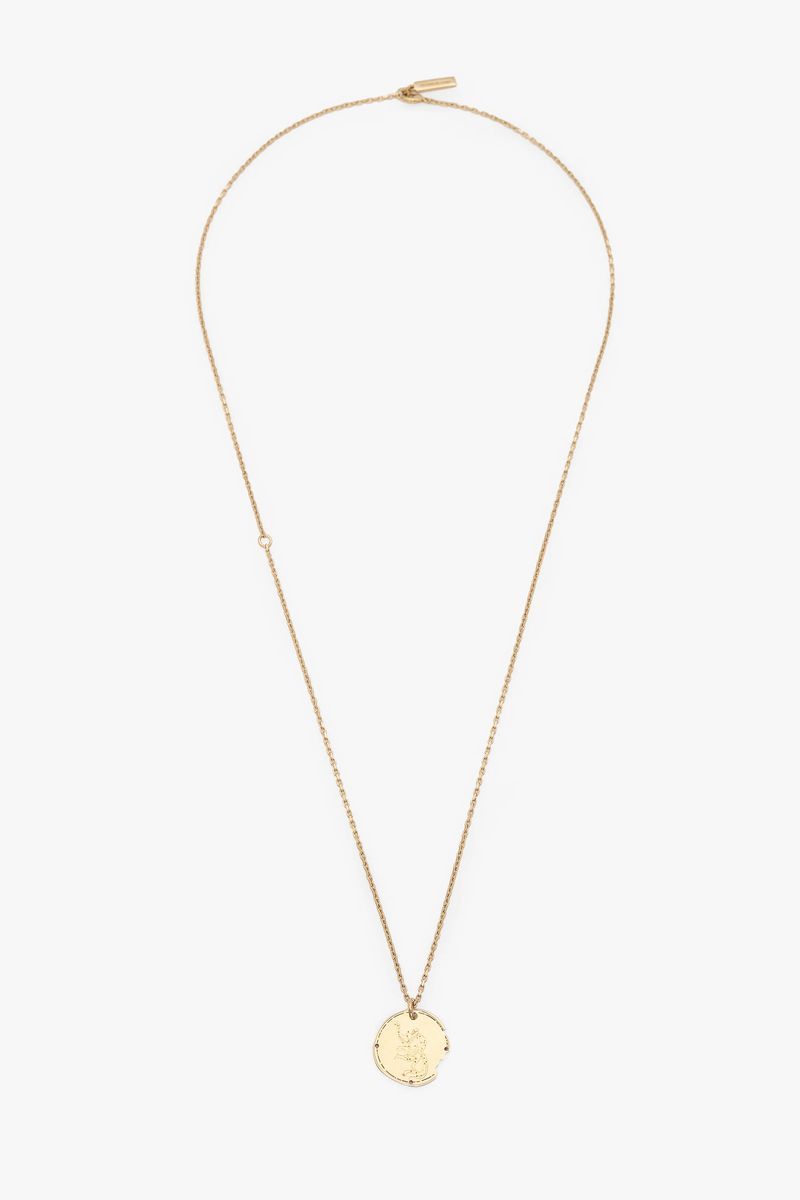 Goldene Aquarius Zodiac Anhänger Halskette