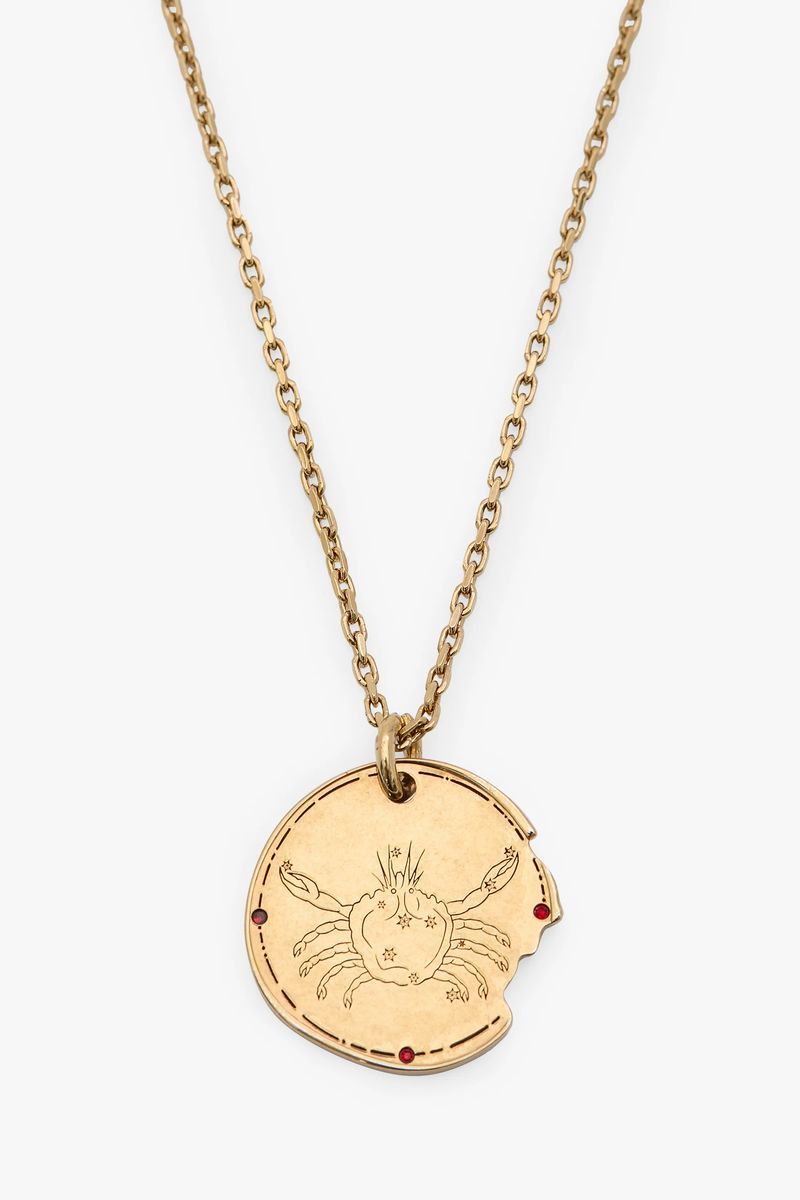 Krebs Tierkreis Gold Anhänger Halskette