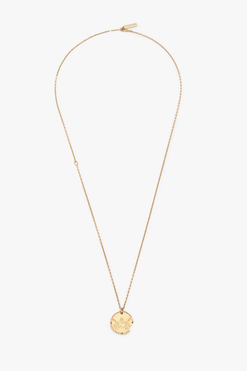 Krebs Tierkreis Gold Anhänger Halskette