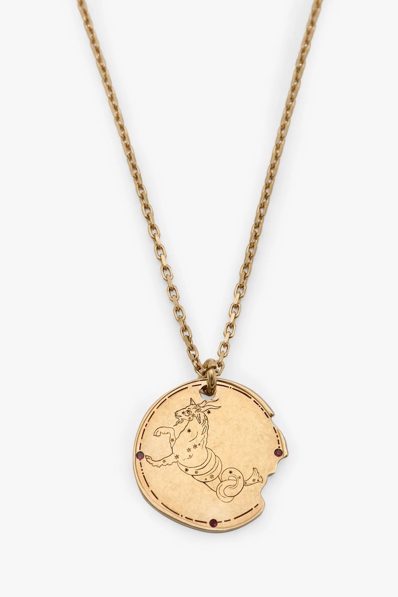 Capricorn Zodiac Coin Anhänger Halskette