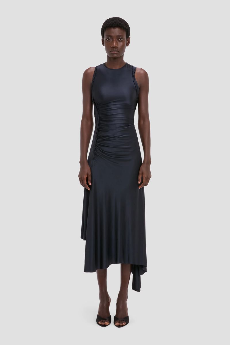 Elegantes Midikleid mit Drehungen