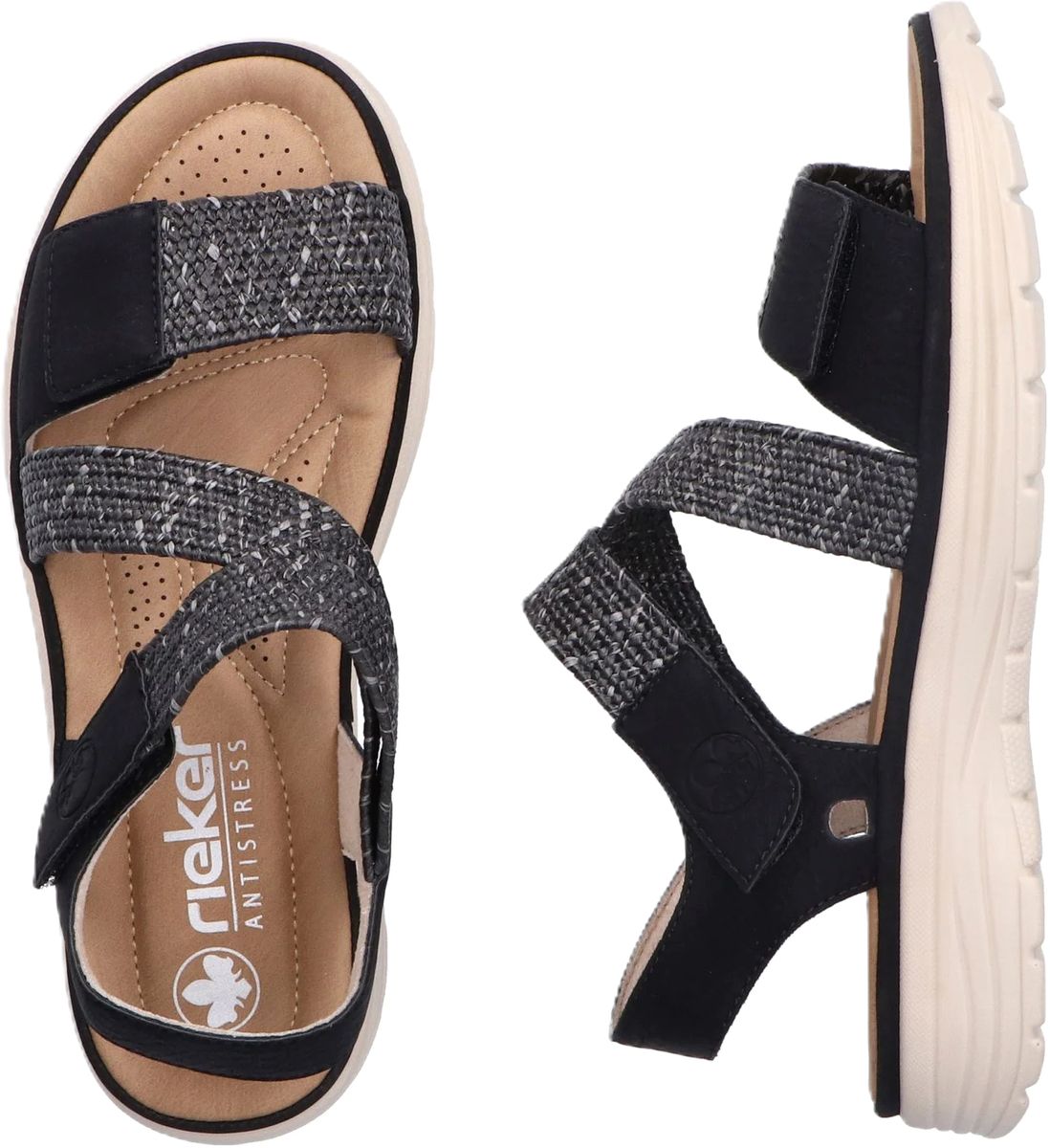 Bequeme schwarze Damensandalen für Alltag