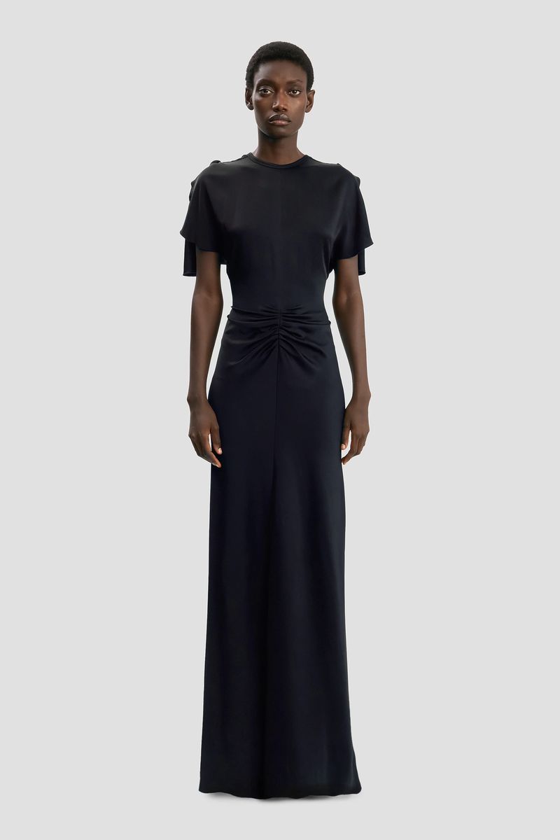 Elegantes Maxikleid mit geraffter Taille