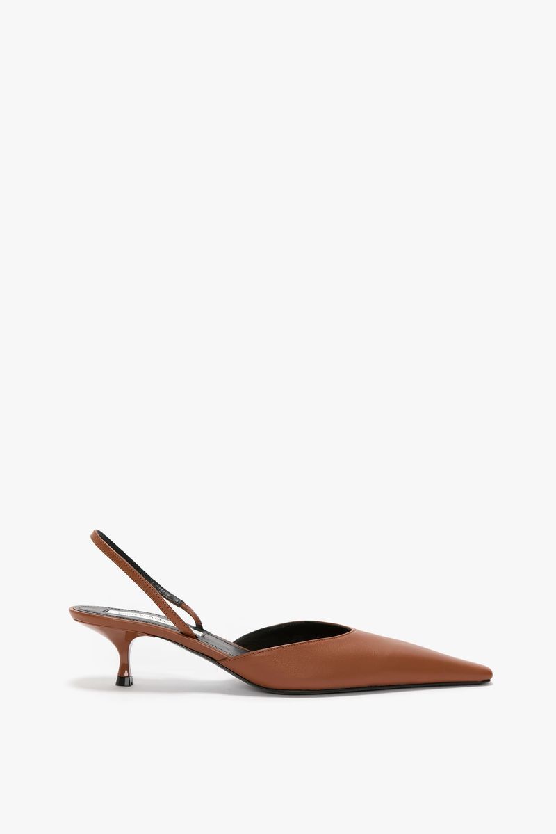 Victoria Beckham Sloane Halter Back 45 In Dark Tan Leather - Womens