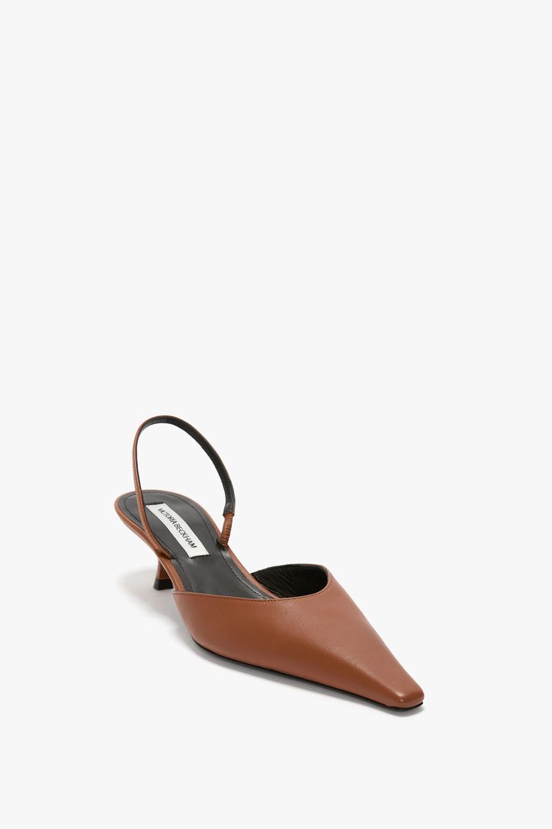 Victoria Beckham Sloane Halter Back 45 In Dark Tan Leather - Womens