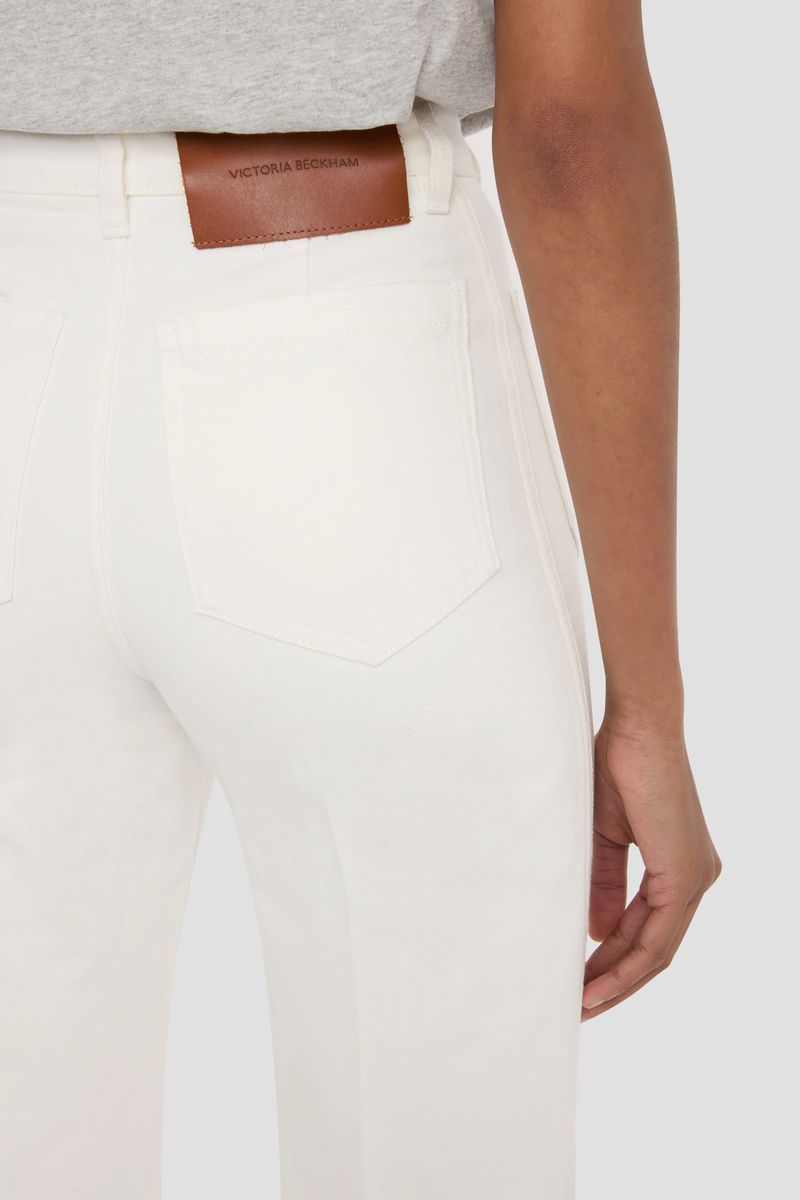 Hochtaillierte, weit geschnittene Jeanshose