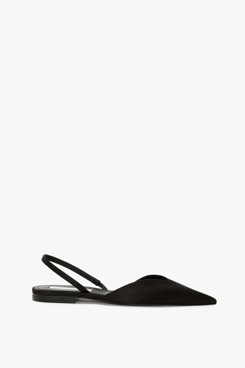 Elegante Slingback-Ballerinas aus Satin mit Spitze