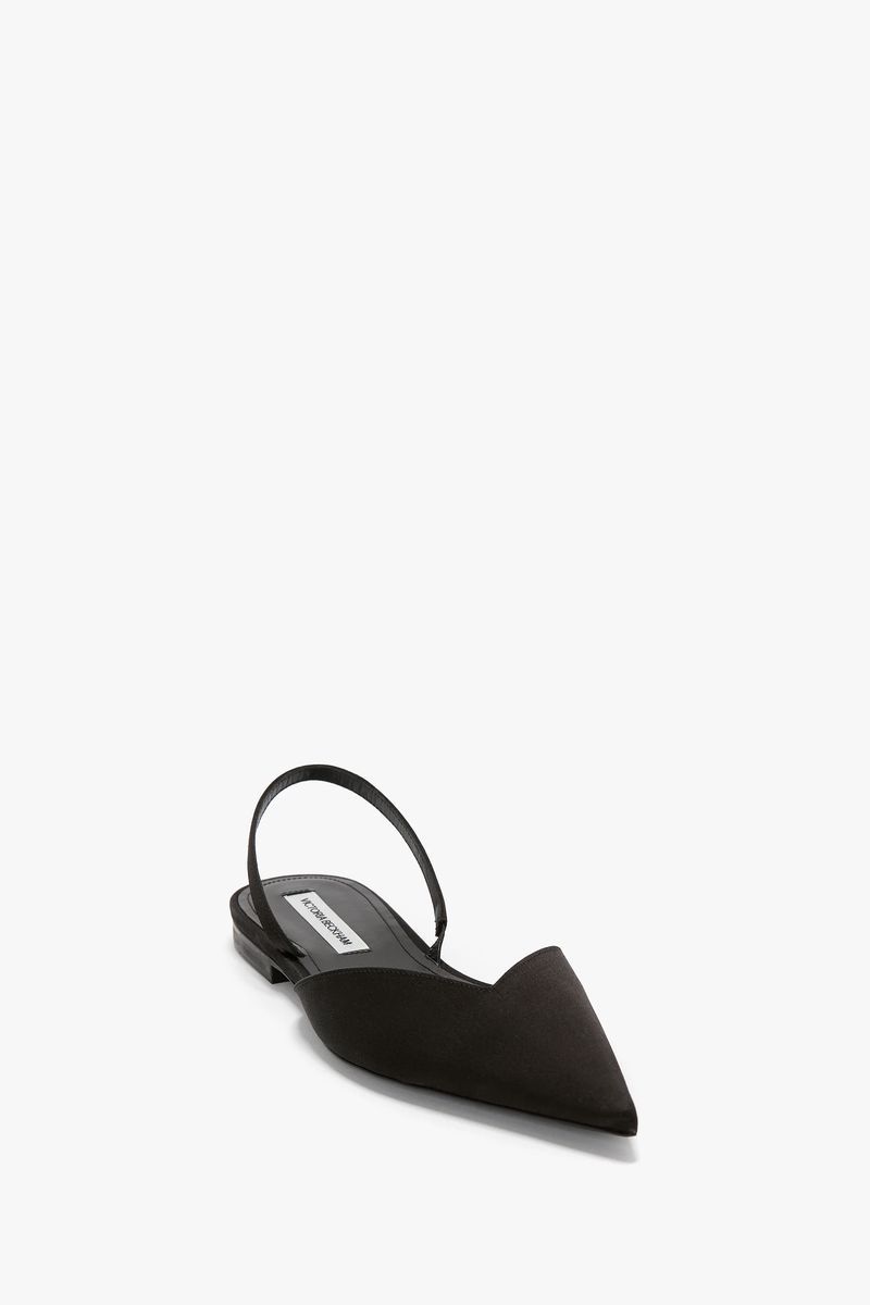 Elegante Slingback-Ballerinas aus Satin mit Spitze