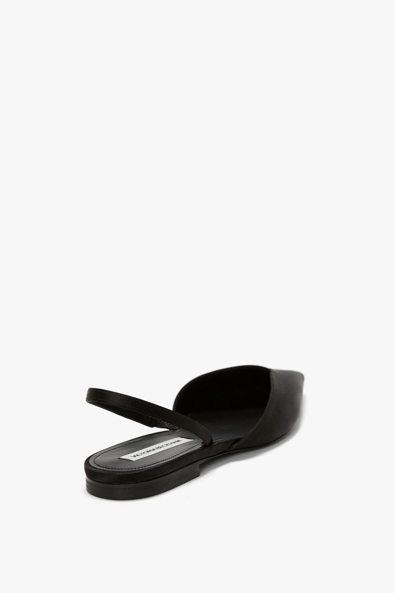 Elegante Slingback-Ballerinas aus Satin mit Spitze