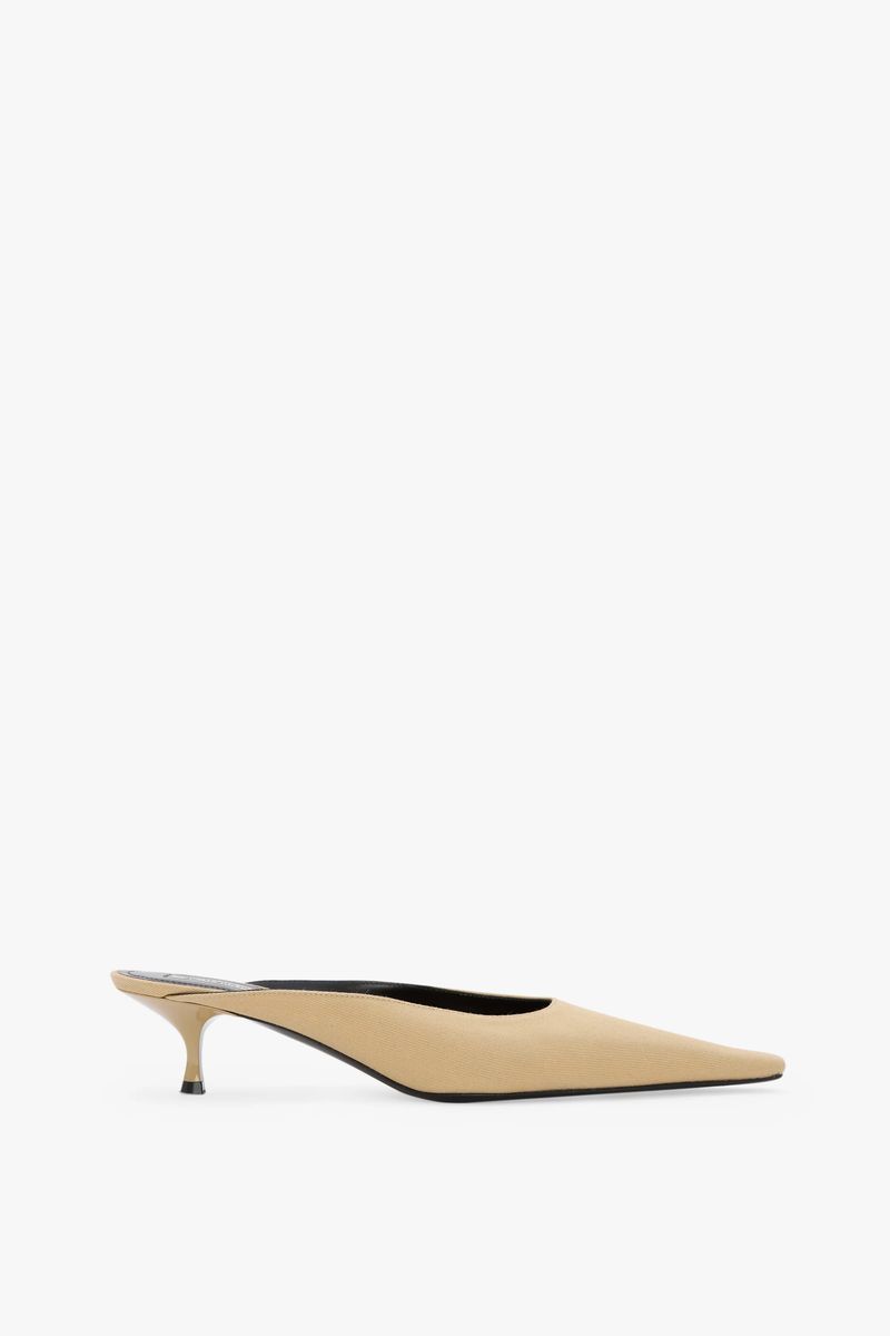 Victoria Beckham Sloane Mule 45 In Sand Cotton - Womens