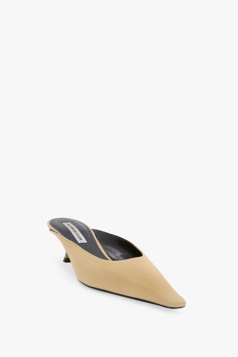 Victoria Beckham Sloane Mule 45 In Sand Cotton - Womens