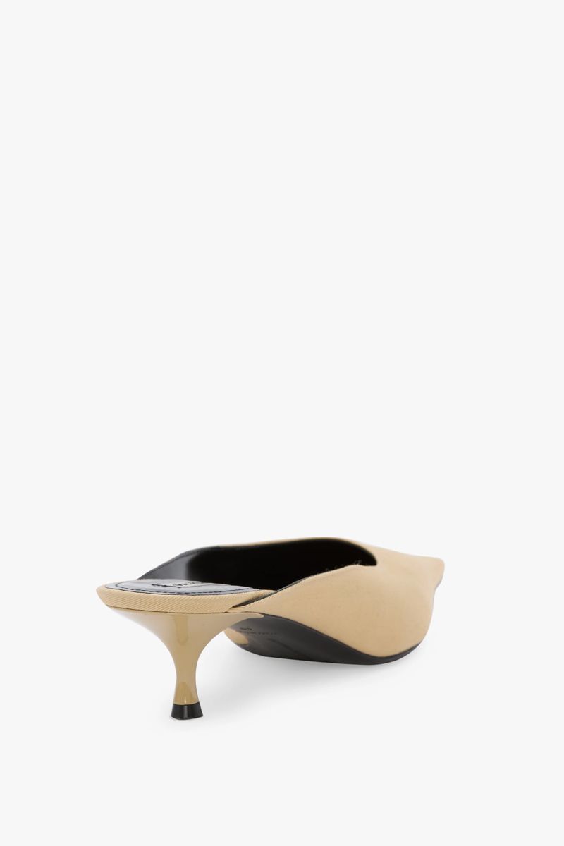 Victoria Beckham Sloane Mule 45 In Sand Cotton - Womens