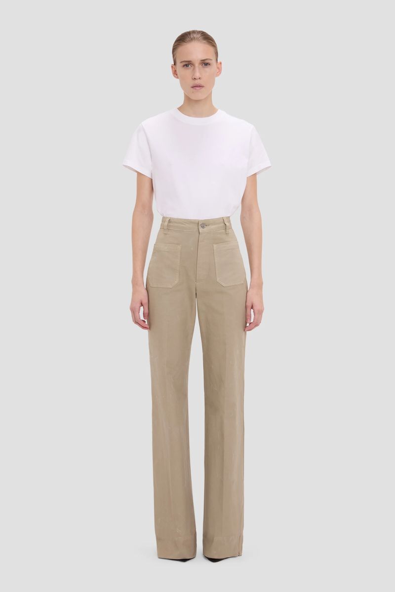 Canvas-Hose mit hohem Bund und weitem Bein