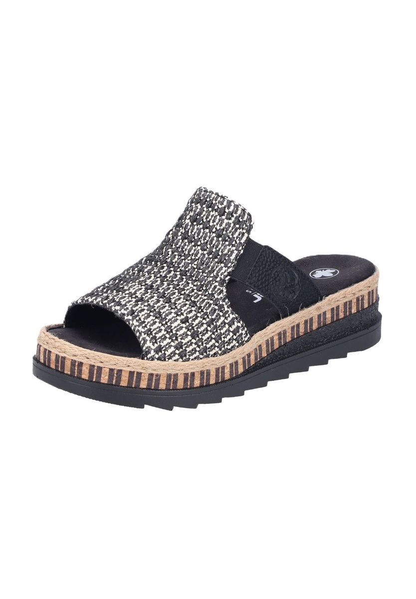 Gewebte Plateau-Pantoletten-Sandalen