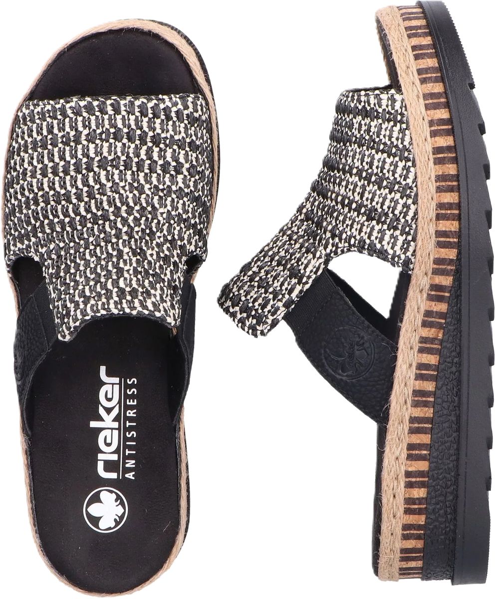 Gewebte Plateau-Pantoletten-Sandalen