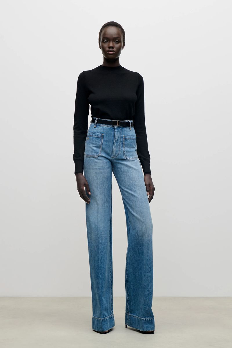 Weit geschnittene Jeans mit hoher Taille