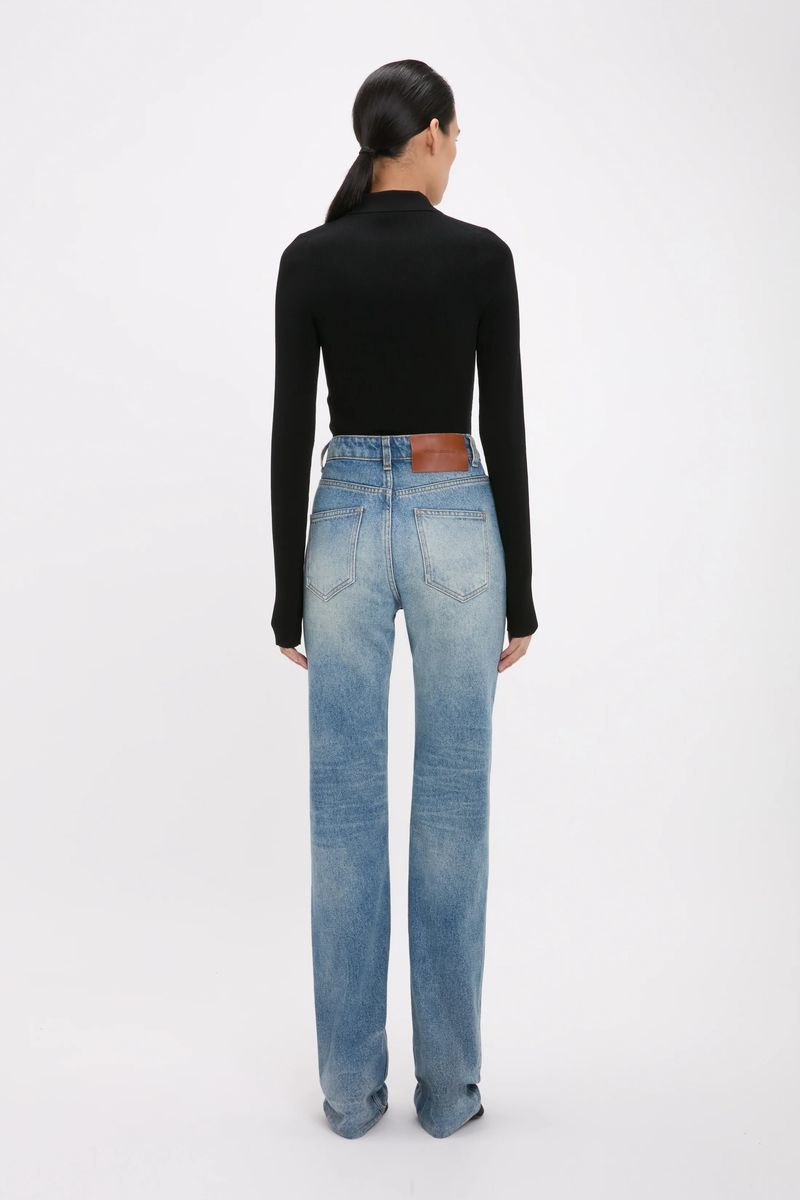 Gerade Jeans mit hoher Taille