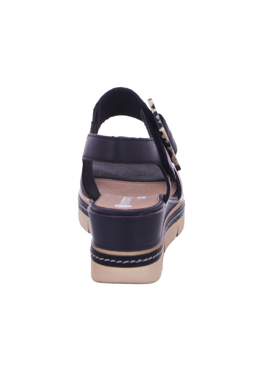 Klassische Leder-Keilsandalen mit Schnalle