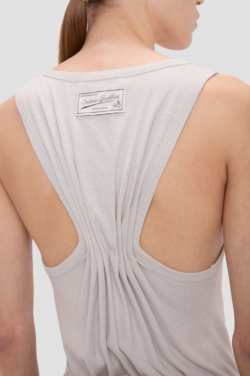 Ärmelloses Tanktop aus Baumwoll-Leinen-Mischung