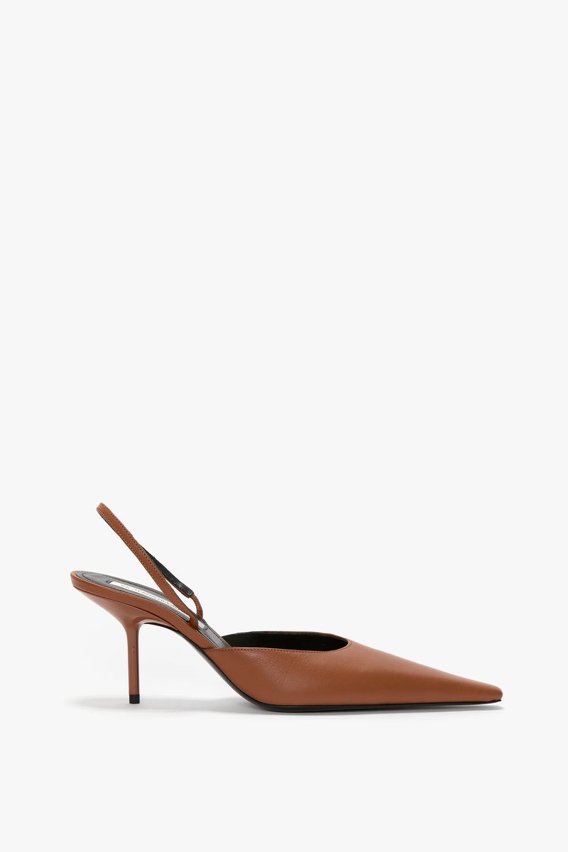 Victoria Beckham Sloane Halter Back 75 In Dark Tan Leather - Womens