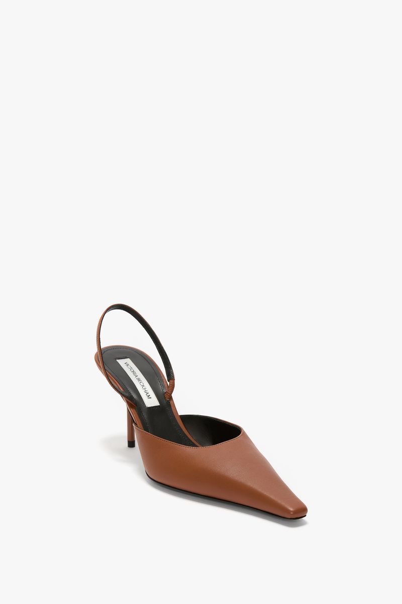 Victoria Beckham Sloane Halter Back 75 In Dark Tan Leather - Womens
