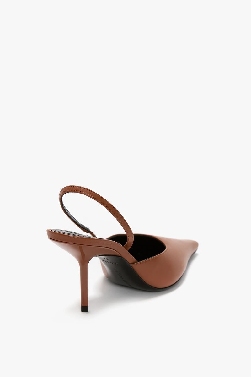 Victoria Beckham Sloane Halter Back 75 In Dark Tan Leather - Womens