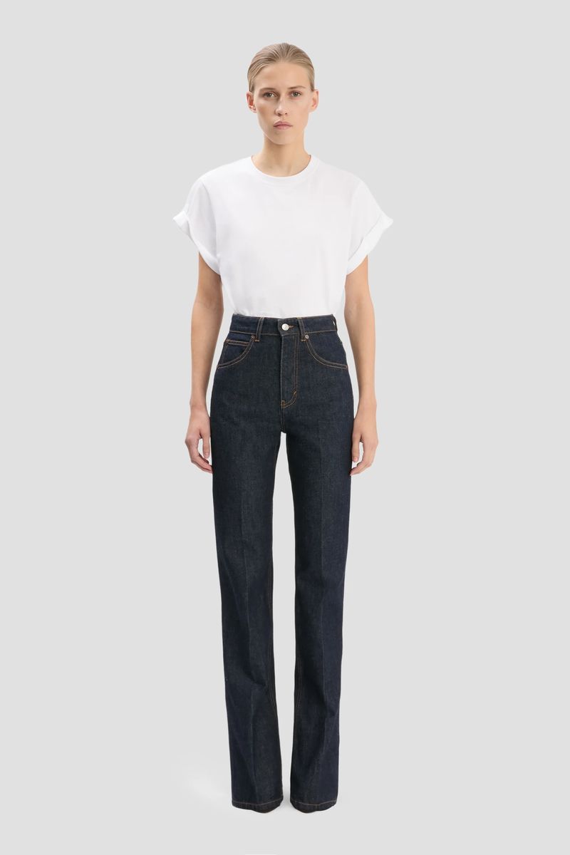 Hochtaillierte Jeans mit geradem Bein