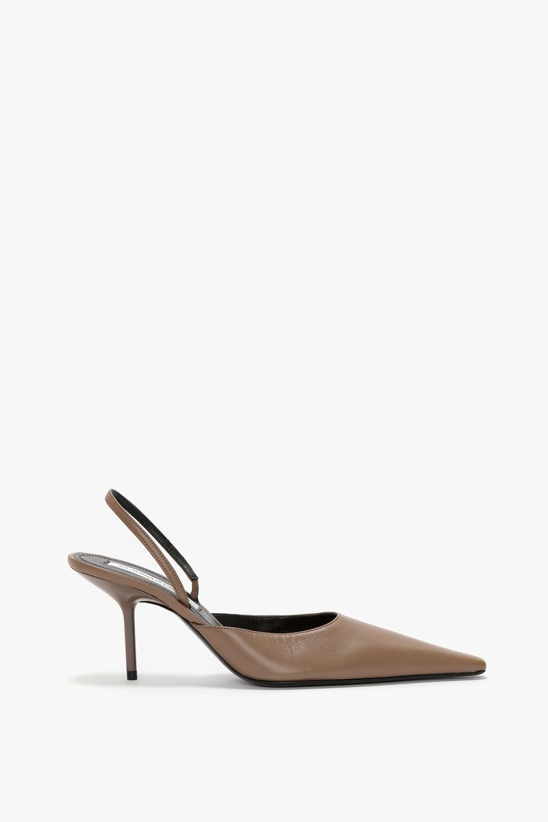 Victoria Beckham Sloane Halter Back 75 In Dove Grey Leather - Womens