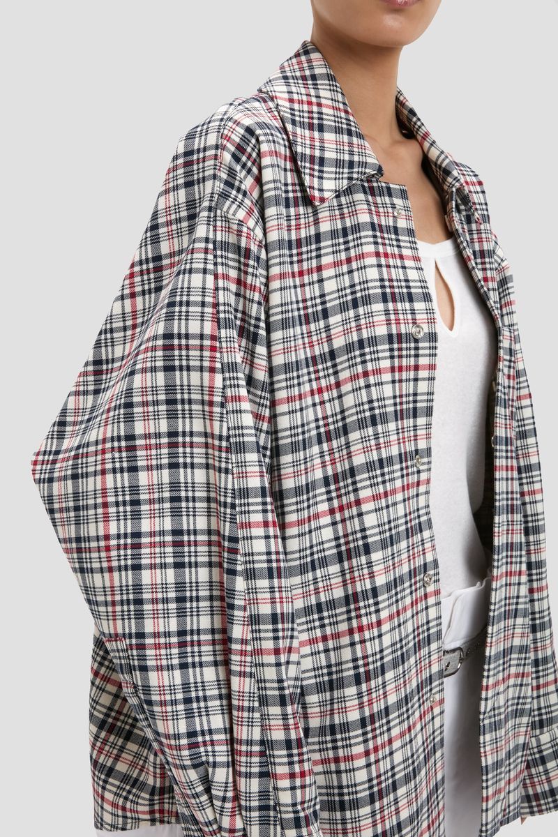 Entspannte Plaid Cocoon Shacket Jacke