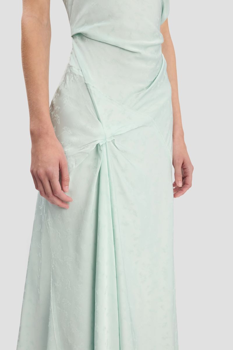 Elegantes drapiertes Midikleid Aquamarin