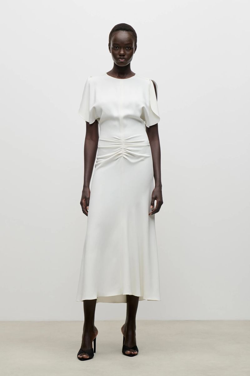 Cady-Midikleid mit Taillendrapierung