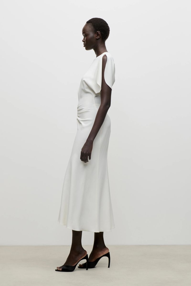 Cady-Midikleid mit Taillendrapierung