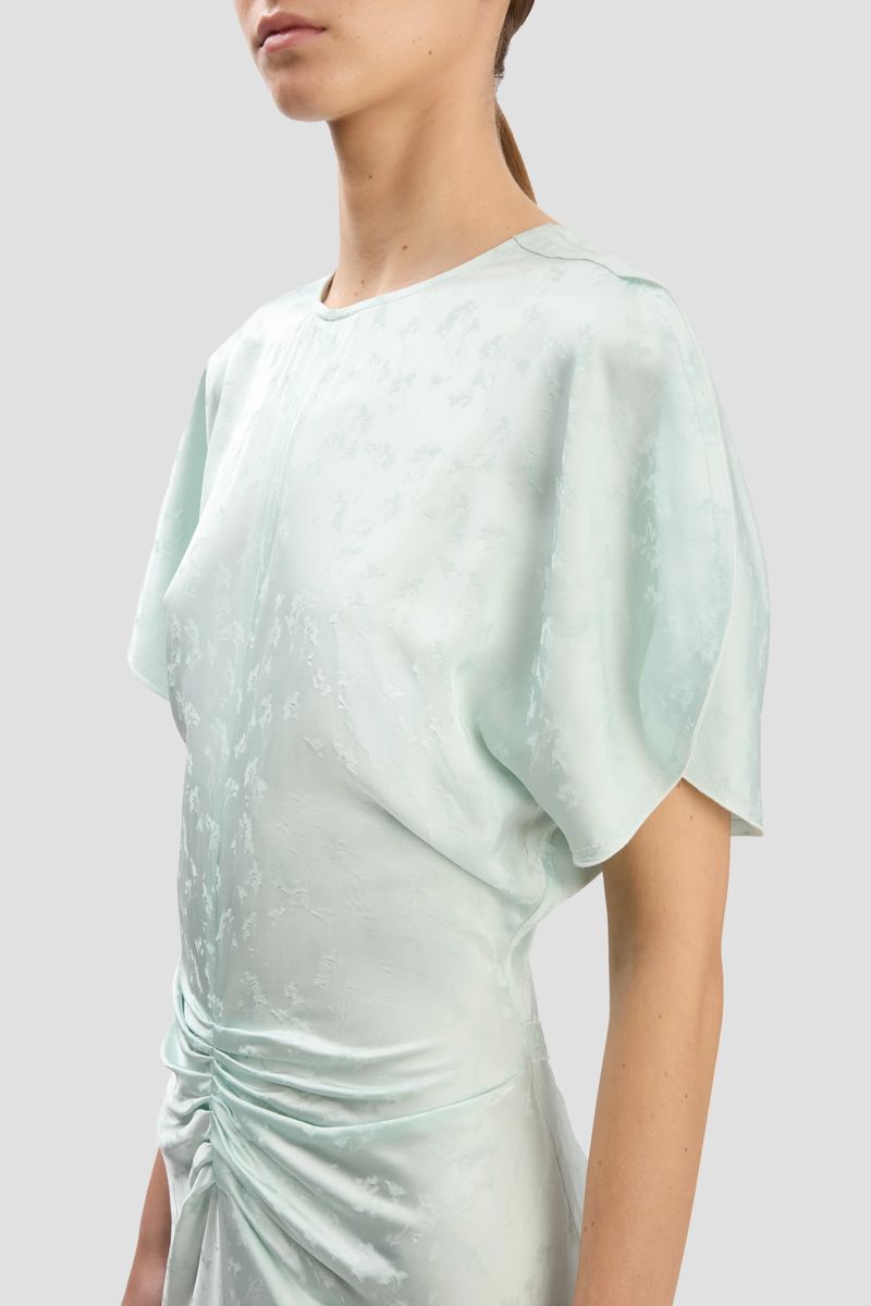 Aquamarin Midikleid mit Tulpenärmeln
