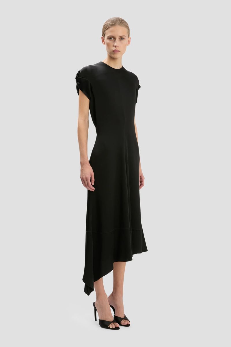 Elegantes asymmetrisches Midi-Kleid