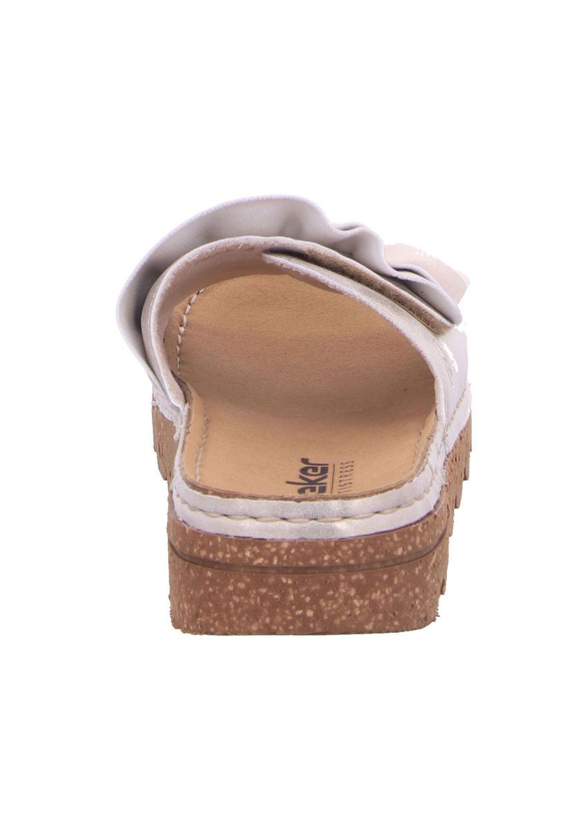 Metallic Pantolette mit Rüschen