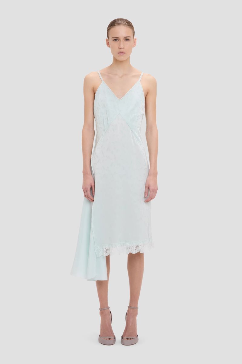 Aquamarin Cami-Midi-Slip-Kleid