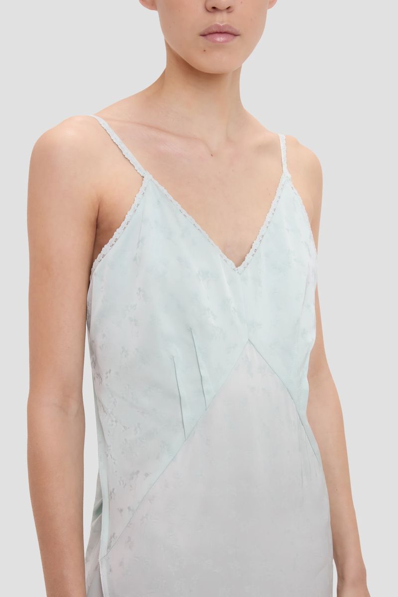 Aquamarin Cami-Midi-Slip-Kleid