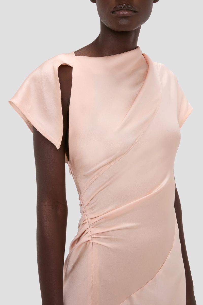 Asymmetrisches Drapier-Midikleid